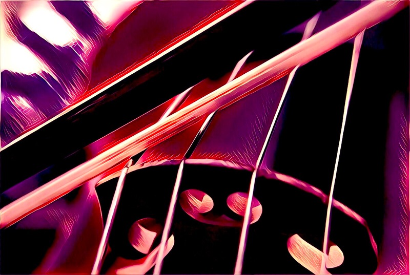 Cello strings with bow