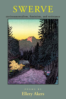 Book cover: painting of path through the woods with mountain in the background