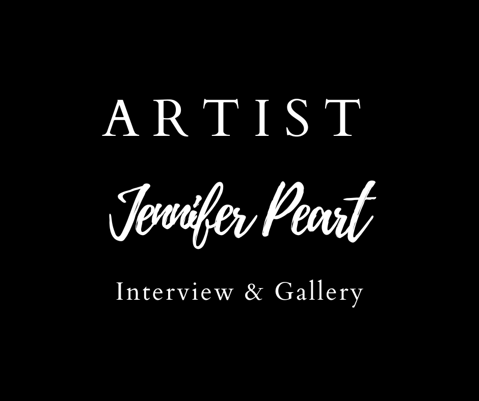 Black background with white text: Artist / Jennifer Peart / Interview and Gallery
